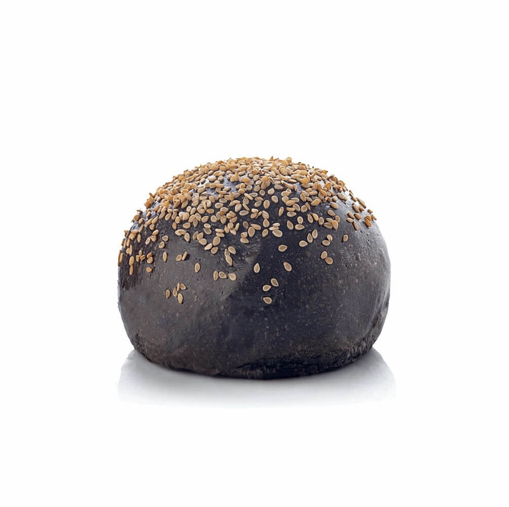 Piccolo panino nero con semi di sesamo